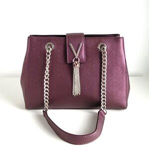 Mario Valentino Metallic Purple Shoulder Bag